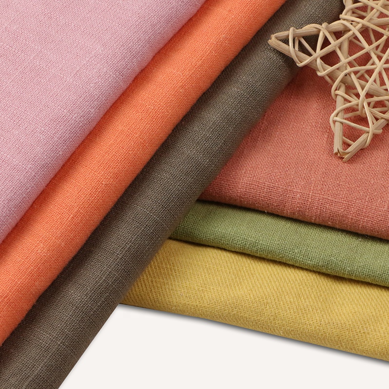 Manufacturers in stock Breathable comfortable stretch fabric Plain ramie cotton fabric Shirt fabric