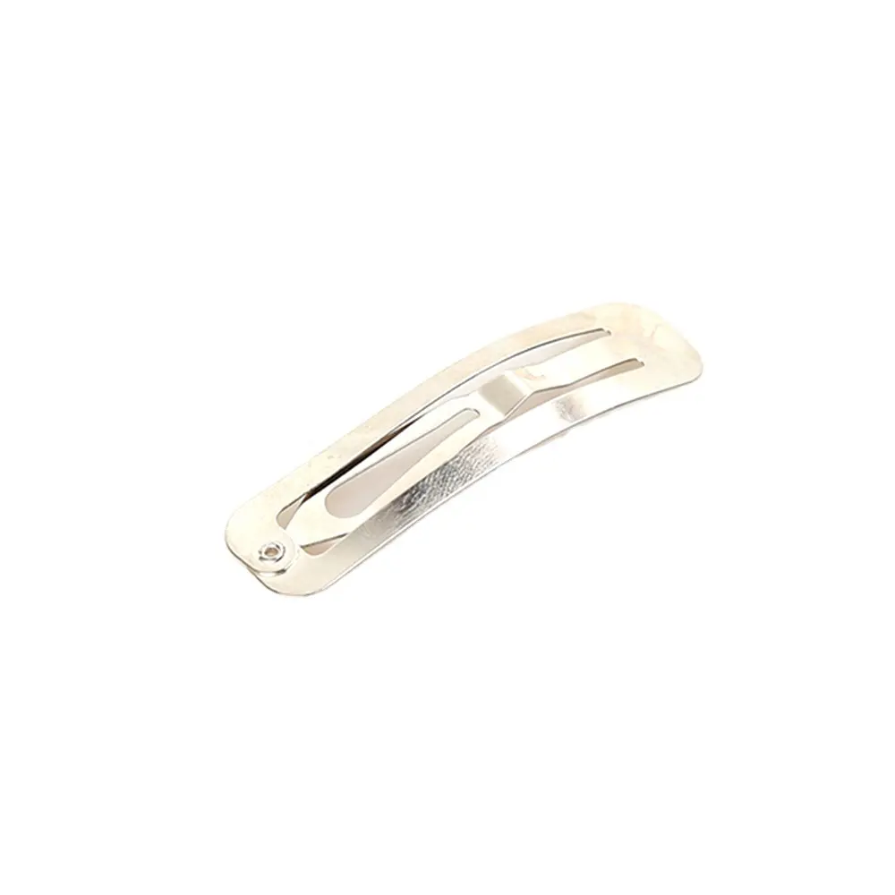 Classic design silver snap clip hair accessories 4cm rectangular metal hair clips metal hair pin snap clip in stock