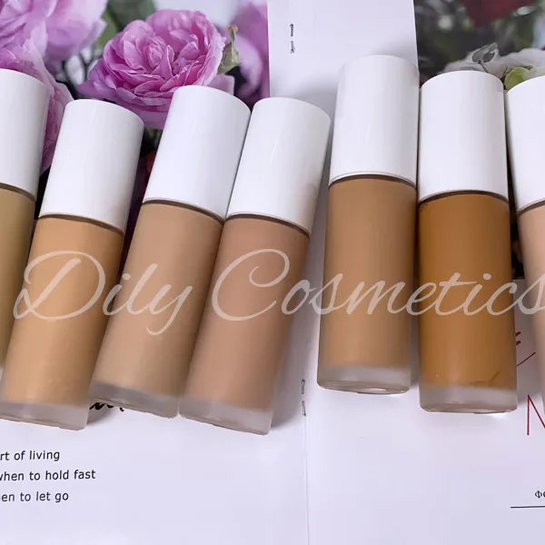 FULL COVERAGE 30 shades makeup private label liquid foundation for white or dark skin