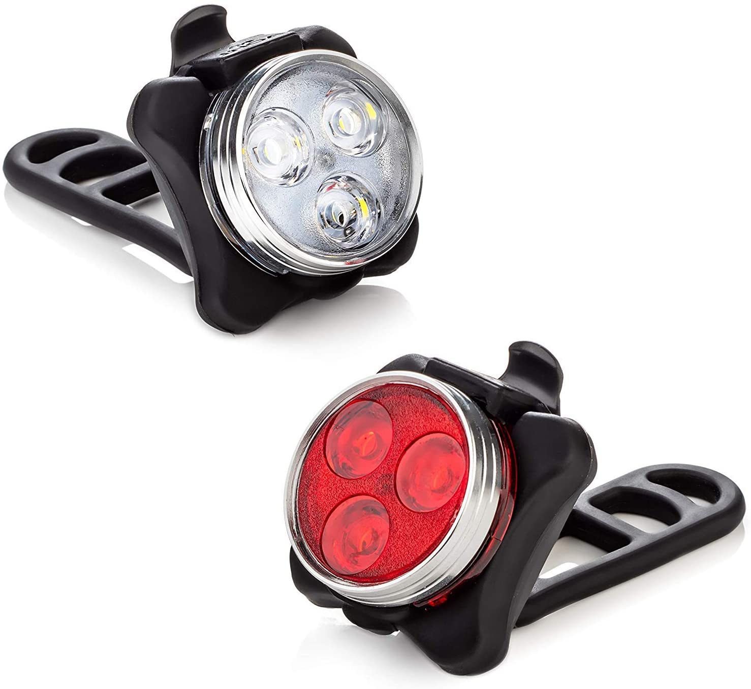 USB Bike Light,Super Bright Front Headlight and Rear LED Bicycle Light With 650mah Rechargeable Battery 4 Light Mode Options