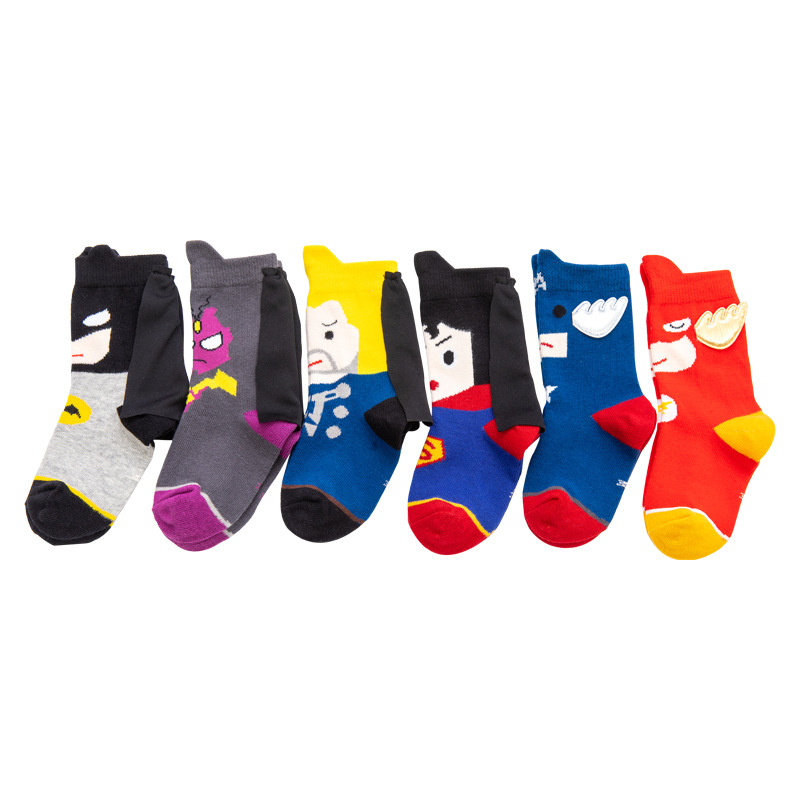 Kids Boys Socks Baby Cute Sock Children Ankle Socks Cartoon Hero Cool Wing Design Autumn Winter Breathable Spring Casual