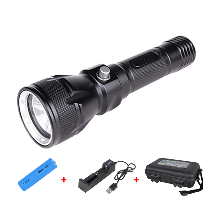 New High Power T6 LED USB Rechargeable Tactical Flashlight Torch Underwater Diving Flashlight