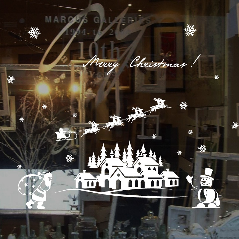 Customized Waterproof Removable Pvc Kids Christmas Santa Wall Decal Window Decoration Stickers