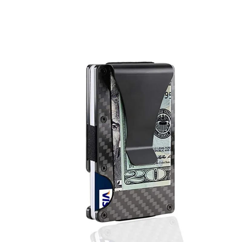Money clip wallet rfid card holder minimalist carbon fiber wallet/ rfid card wallet/ carbon fiber wallet