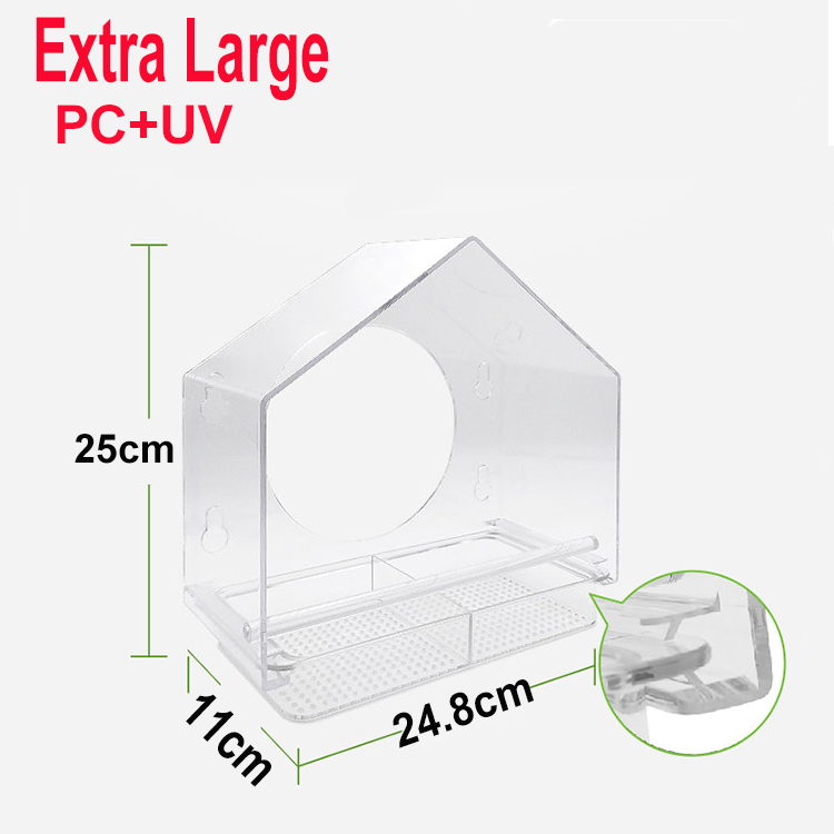 Rustic No Mess Flower Garden Double Plastic Pc Uv Patent Perky Pet Wild Birds Seed Feeder Tray Bird Feeders For Outdoors Window