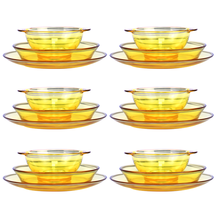 Glass bowl and dish set high borosilicate glass reused household glass dish