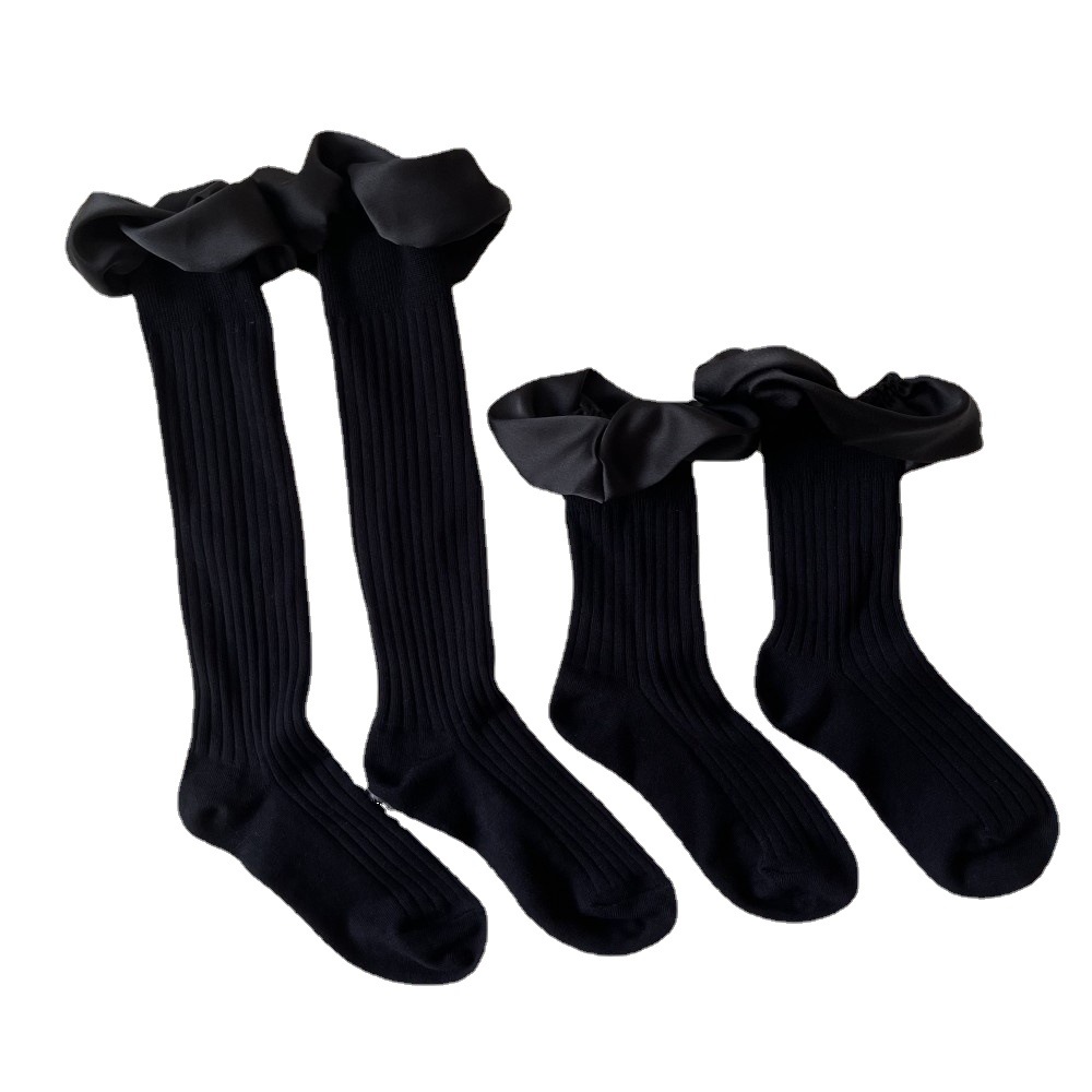 UNIQUE High Quality handmade bubble fold socks black and white fashion crew socks