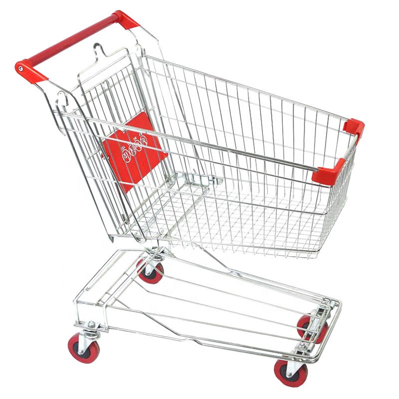 Unfolding 4 Wheels Supermarket Metal Shopping Trolley Brands Shopping Cart for Shop