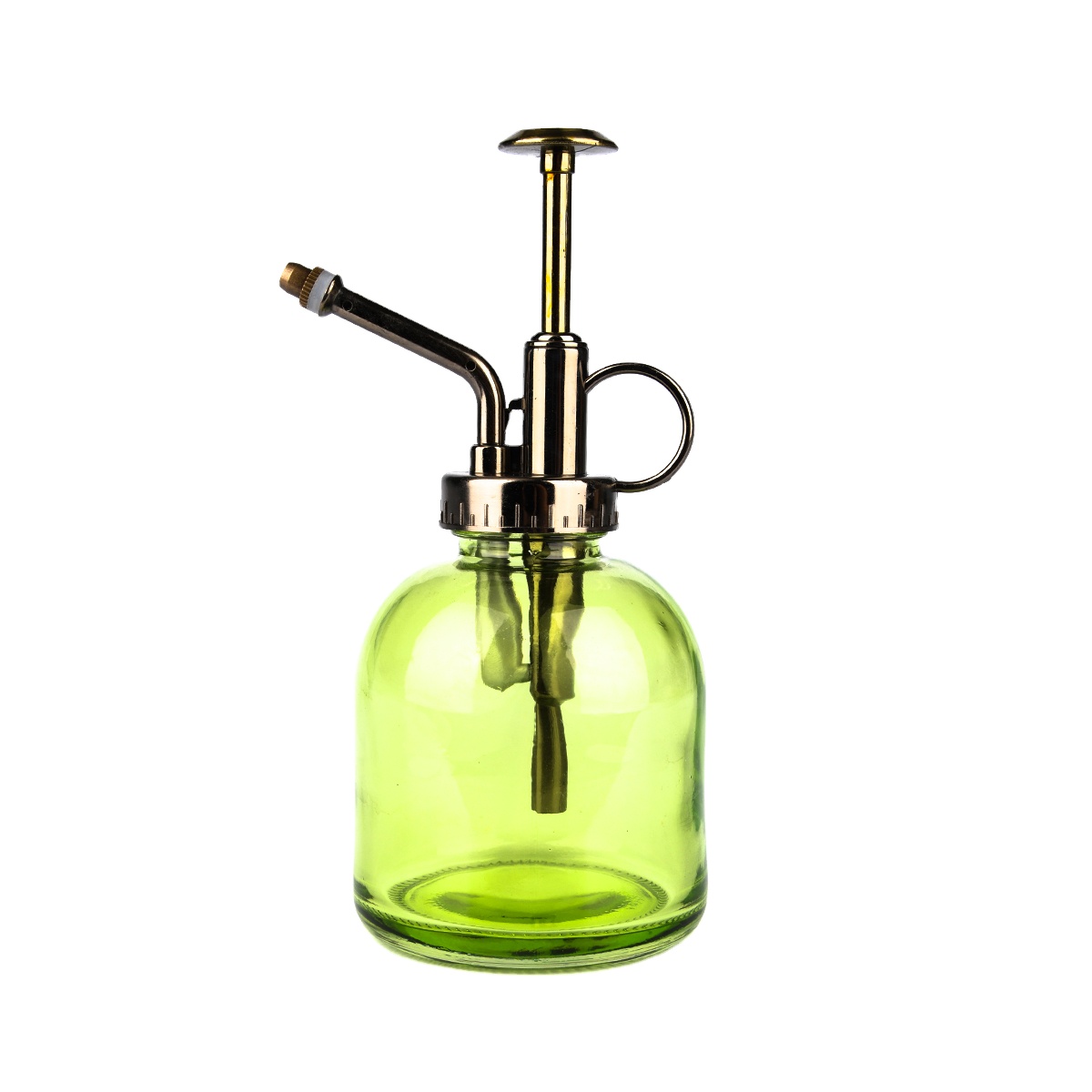 A green watering can has a copper nozzle Pumpkin Shape Watering Gardening Tools