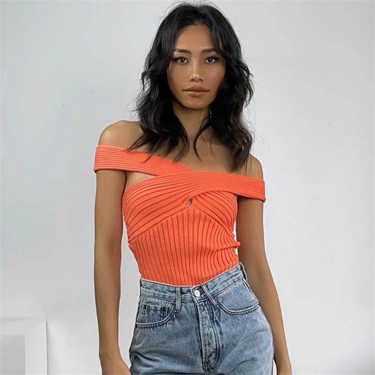 Summer New Sexy Sling Cross Bodysuit For Lady High Stretch Slim Fitness Vest Bodysuit