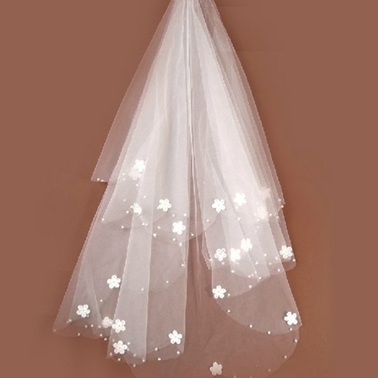 Factory price white wedding head veil for bridal