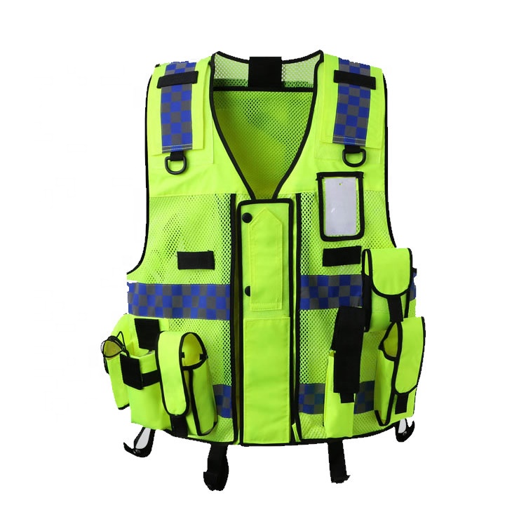 Желтый светоотражающий жилет Hi Vis с несколькими карманами