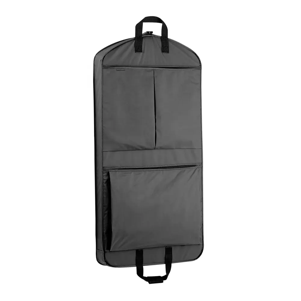 Factory Custom Waterproof Garment Bag for Storage & Travel Easy Carry Clothes Garment Cover With Strong Full Zipper Shoes Pocket