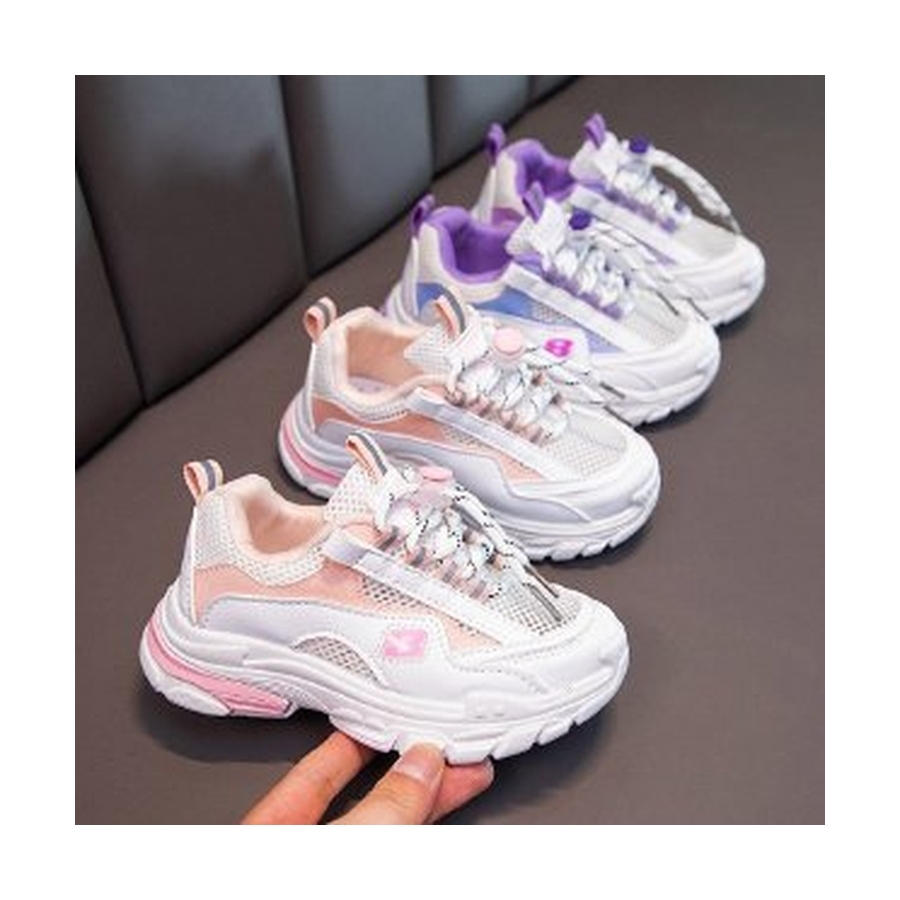 kids shoes solid color inner lining sweat-absorbent breathable student summer basketball jogging sneakers for boys girls