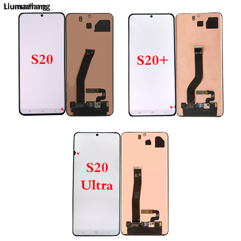 Оригинальные ЖК-дисплеи для мобильных телефонов Samsung Galaxy S20 S20 Plus S20 Ultra дисплей сенсорный экран в сборе с точками