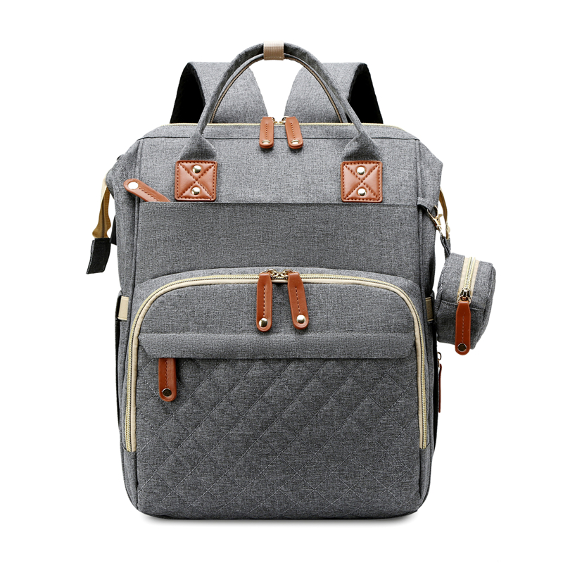 2021 Newest Style Diaper Bag Foldable Baby Bed Travel backpack Mummy Diaper Bag with Purse