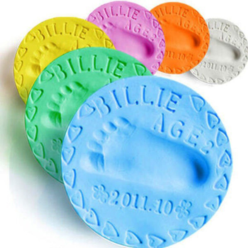 Популярные 20G colorfulbaby глины окружающую среду и отпечаток Комплект Baby ручная штемпельная подушечка из полимерной глины Playdough