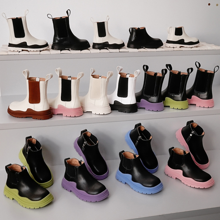 TX Girls platform chimney Children's Booties new waterproof nonslip sock Chelsea shoes fall 2021 kids winter boot