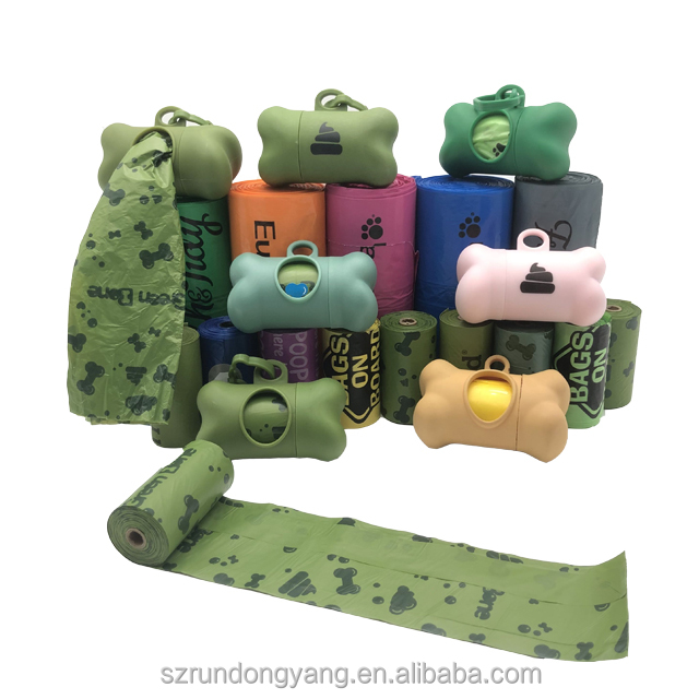 Eco Friendly Green Biodegradable Poop Bags Compostable Pet Poop Bag Custom Logo Dog Poop Bag Holder Outdoors