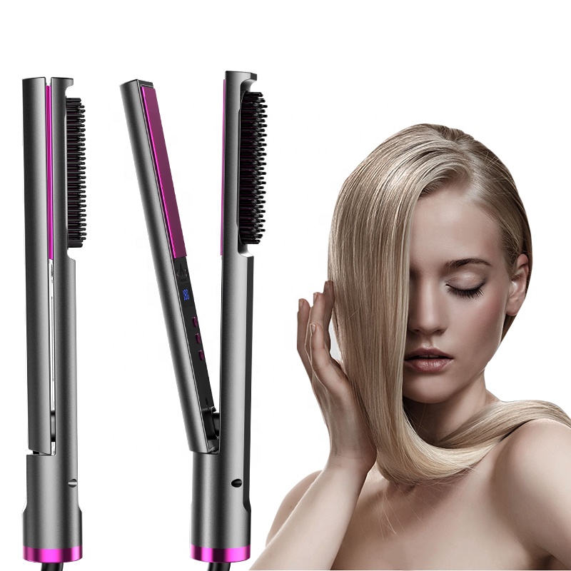 2021 Amazon Professional Flat Iron Titanium Fast Heating 470F Hair Straightener Styling Tool Flat Iron Brush