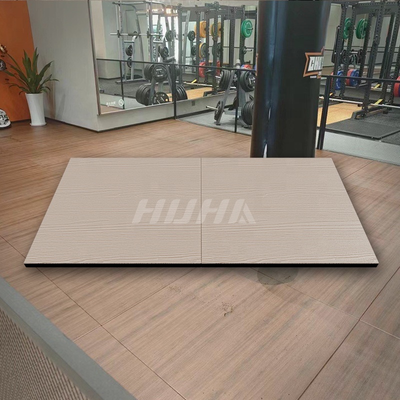 Premium Wooden-Grain Rubber Gym Flooring Tiles for Noise Reduction