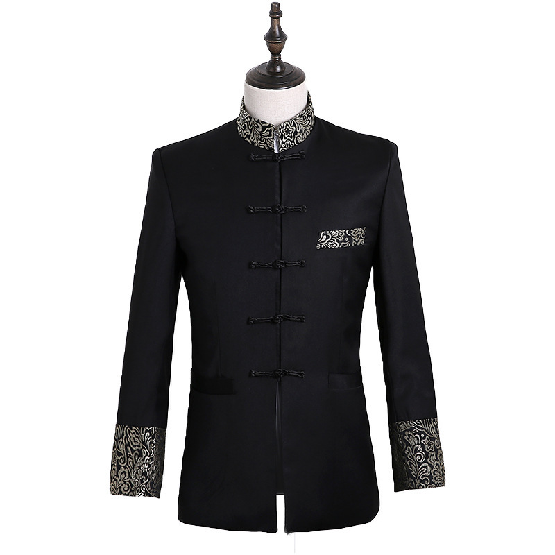 Wholesale Leisure Stylish Stand Collar Chinese Tunic Suit Traditional Blazer For Men