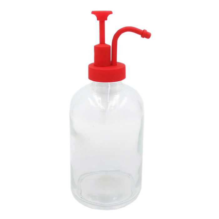Clear glass boston 500ml lotion bottle for bathroom cosmetic packaging