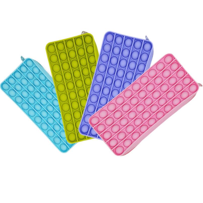 Custom Silicone pen and pencil storage bags Push Bubbles Simple Dimple Bag push bubble purse wallet bag pen case