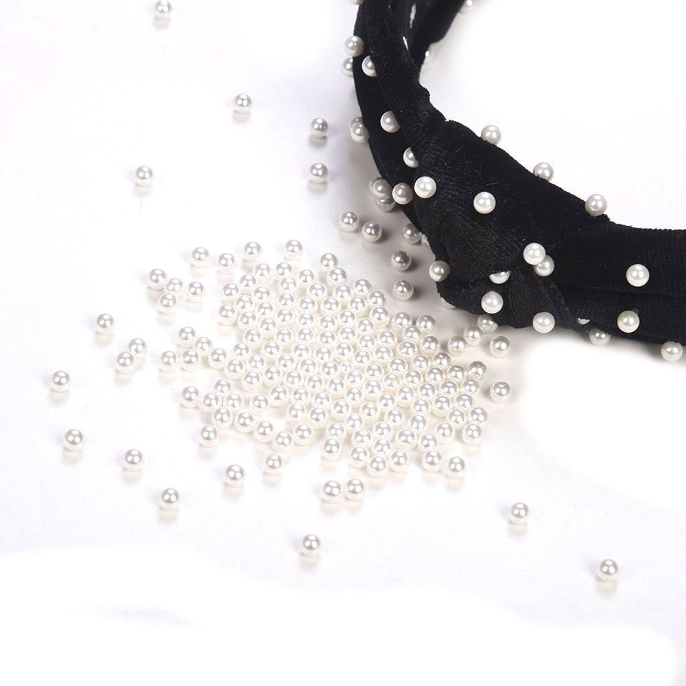 White ABS plastic round loose plastic pearl beads without hole pearl embellishment