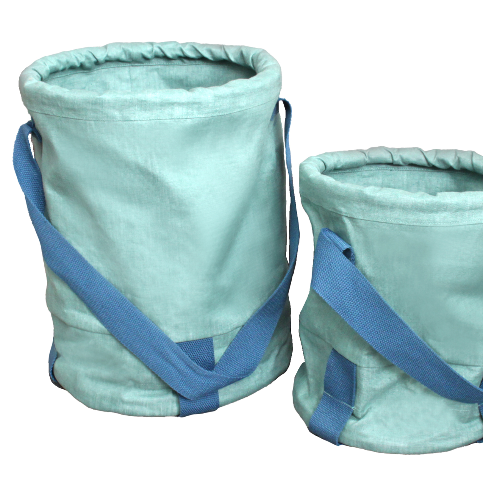 Linen Storage Basket Collapsible Vintage Food Toy Bucket Organizer with Handles
