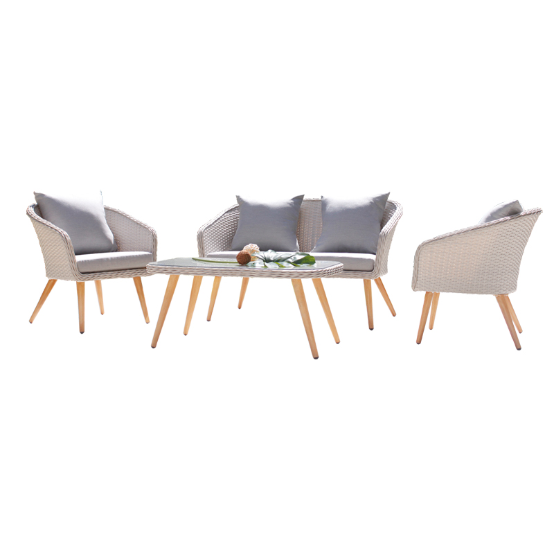 4 Pieces Outdoor Patio Garden Furniture Sets Rattan Chair Wicker Set For Outdoor Indoor Use chair set