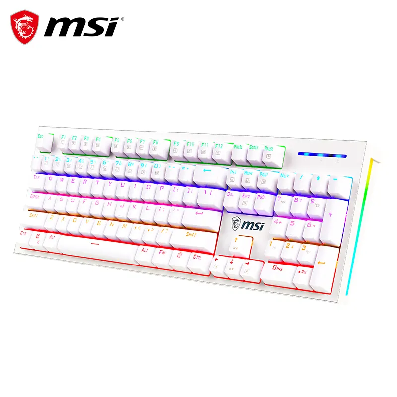 MSI GK50 Zmechanical keyboard green axis RGB light effect cable Games Video Games office keyboard 104 keys eat chicken keyboard