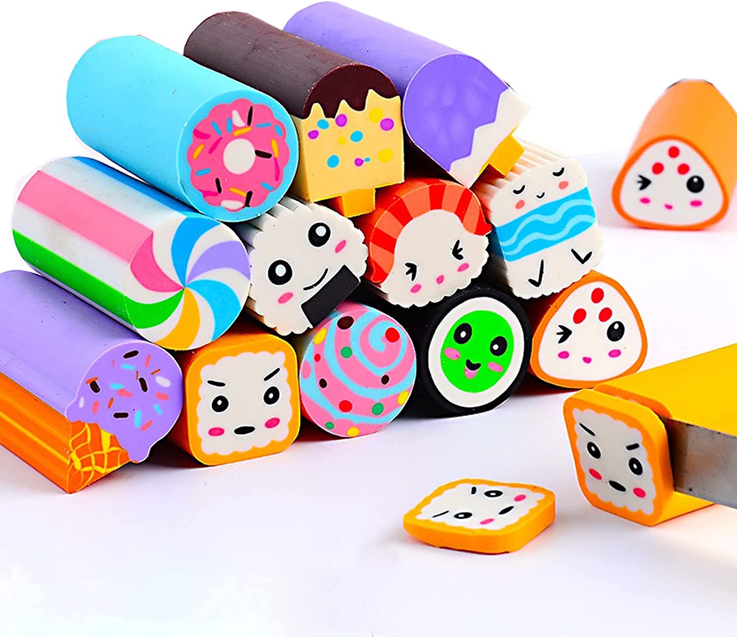 Food Erasers 12 Pieces Pet Erasers For Students Bulk Pencil Erasers School Supplies Gifts