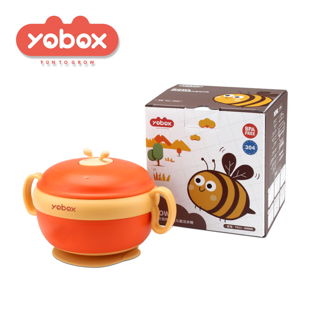 YOBOX маленькая пчела из нержавеющей стали для кормления ребенка посуда чаша набор с всасывающей базой