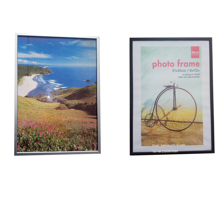 Simple designs black silver A1 A2 A3 A4 A5 metal aluminium photo frame picture frame for certificate