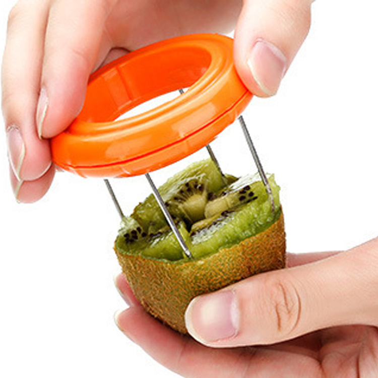 Stainless Steel Cut Kiwi Cutter Peeler Slicer for Peeling Quartering Slices Fruit Core Cutter Device Salad Kitchen Gadgets Tools