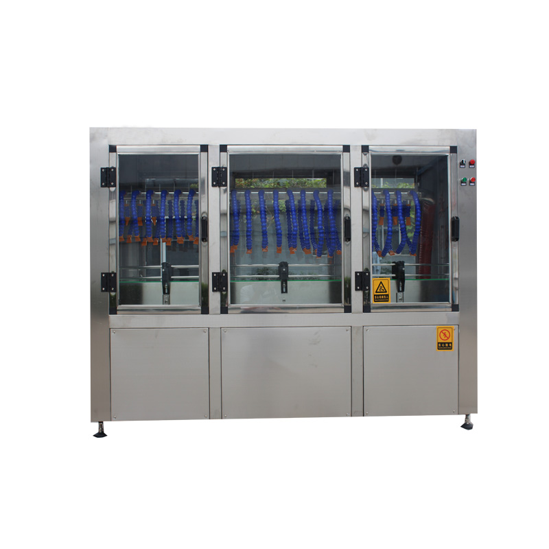 Fully Automatic High efficient beverage juice soft drinking glass bottle blowing drying machine with air knife blower