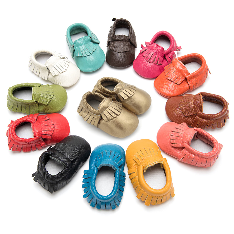 Wholesale handmade Genuine leather casual colorful newborn baby shoes 0-2years toddler children shoes baby
