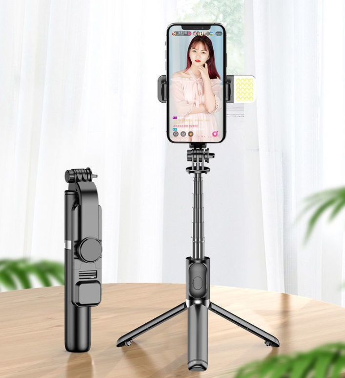Blue tooth-compatible Selfie Stick Q02S For Mobile Phone PTZ Live Holder Handle Retractable Portable Multifunctional Tripod