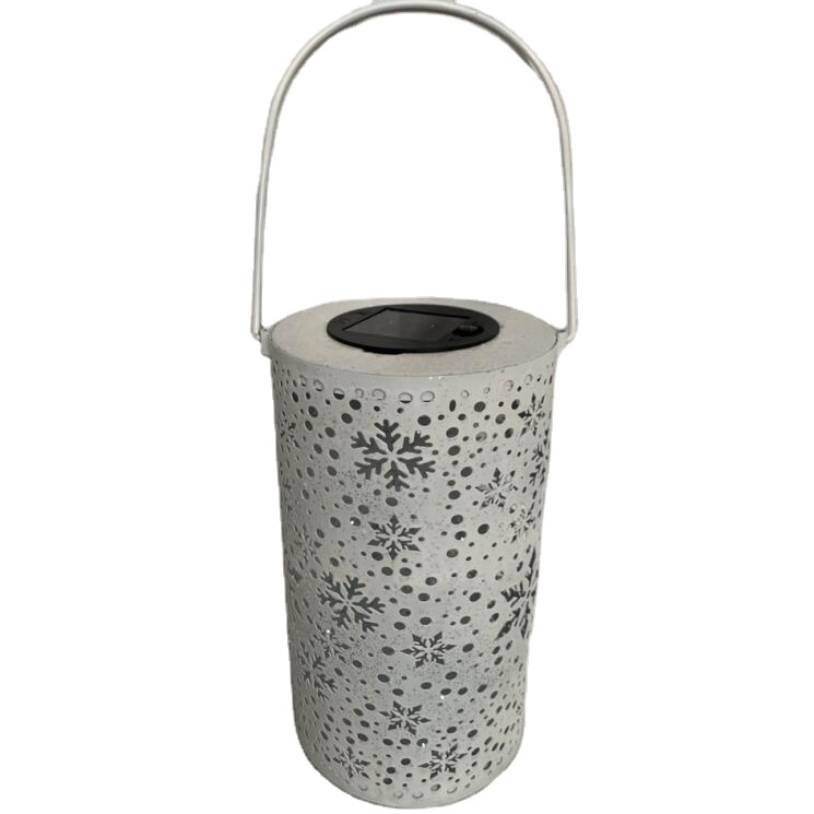 metal snowflake solar lantern,solar garden hanging lantern,snowflake outdoor lighting
