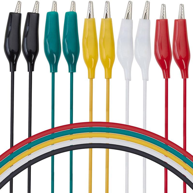 Crocodile Alligator Clips Test Leads Set Soldered and Stamping Jumper Wires Cable for Circuit Connection