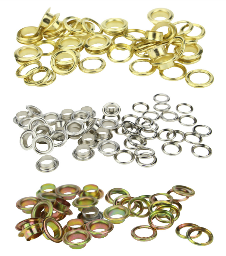 Manual eyelet punching machine use 6mm and 10.5mm #4 colored eyelets Silver gold