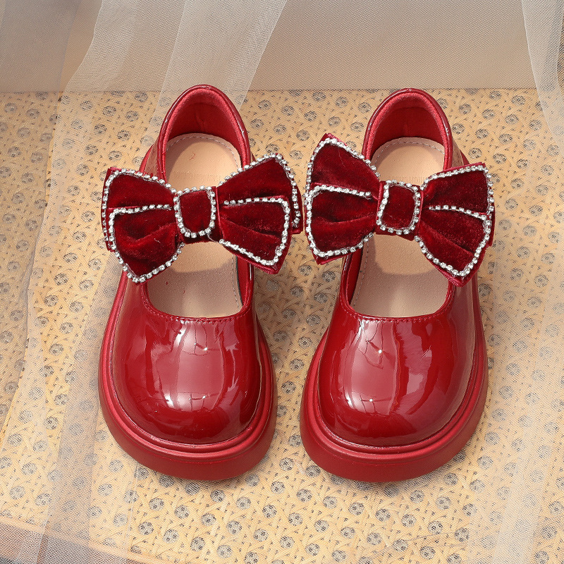 Girls princess shoes 2021 summer new fashion children's bow leather shoes little girls single shoes