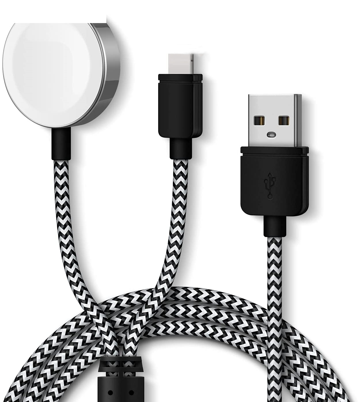 Nylon Braided Cable for iWatch Charger Magnetic Charging Cable for Apple Watch Series SE/7/6/5/4/3/2/1 44mm 40mm 42mm 38m