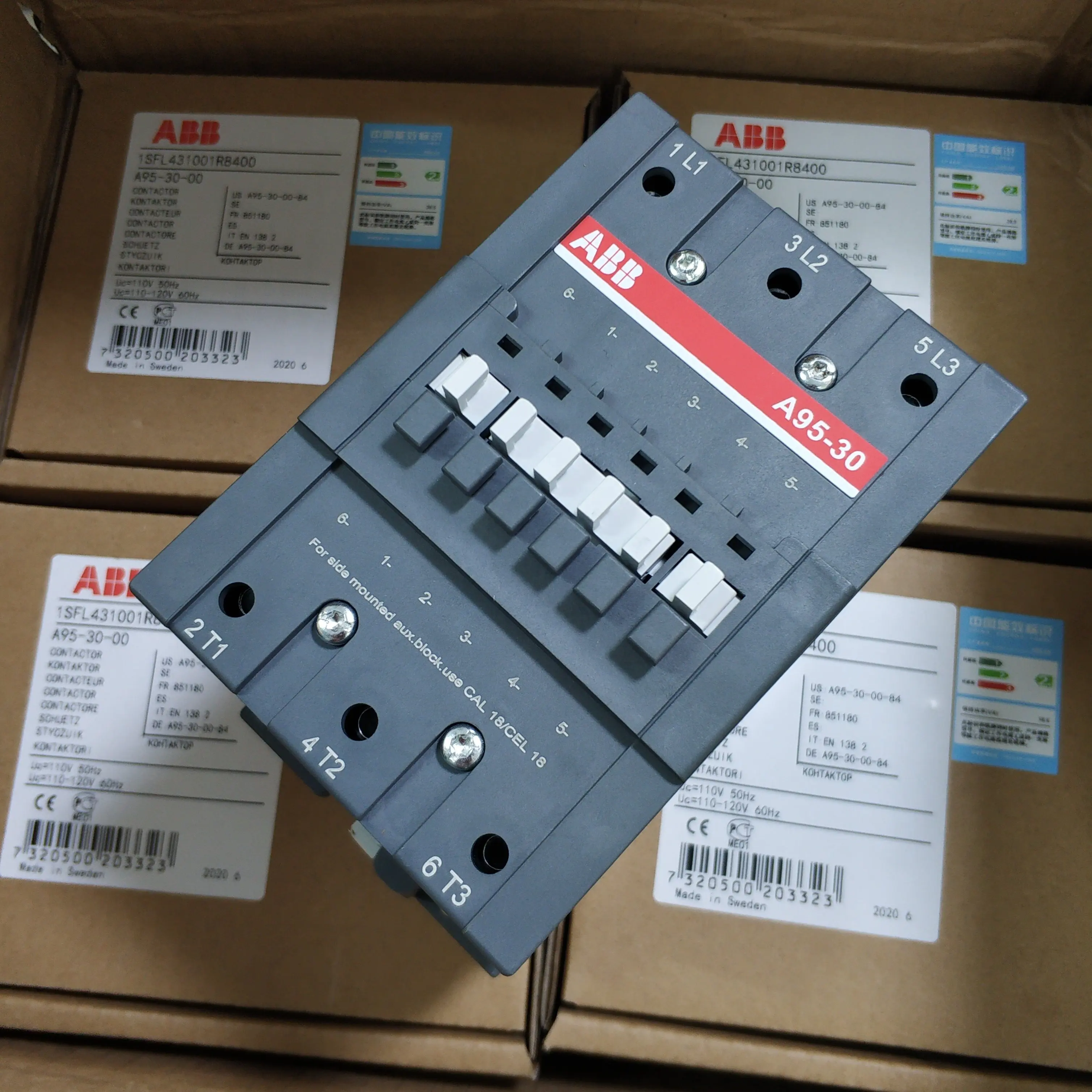 ABBs 3-фазный электрический контактор A95-30-00 110V-115V 1SFL431001R8400