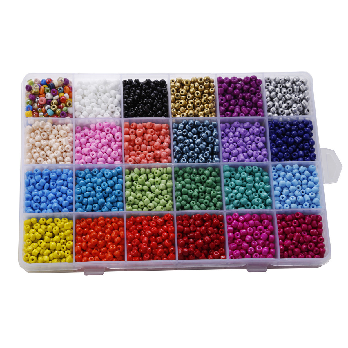 Hobbyworker 6600pcs Glass Beads Kit with Jump Rings Pendants Charms for DIY Bracelet Necklace Earring Jewelry Making Supplies