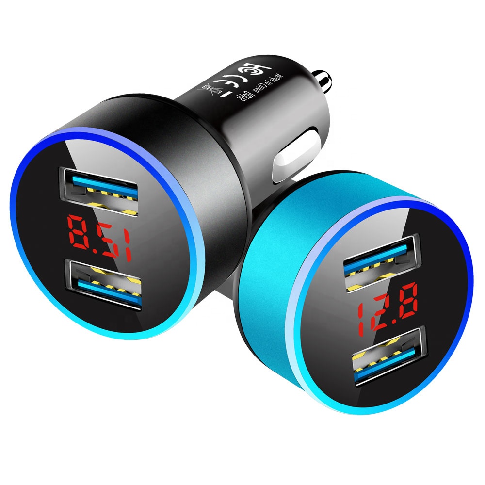 cantell 5v Dual USB Port Fast Car Charging Aluminum Alloy Car Charger Adapter Car Charger3.1A