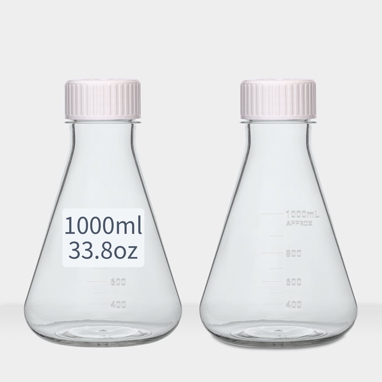 Стерильные поликарбонатные колбы Erlenmeyer, 1000 мл, 33,8 унции