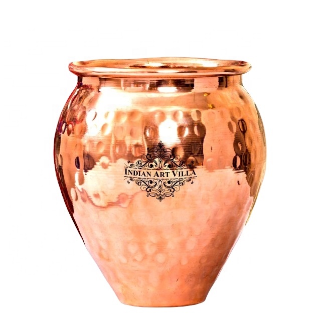 Indian Art Villa copper hammered kulhad glass