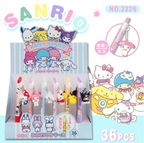 Sanrio кукла подвесная ручка авторучка аниме Hello KT Kuromi 0,5 мм нейтральный черный пенал для любимой мелодии подарки для детей